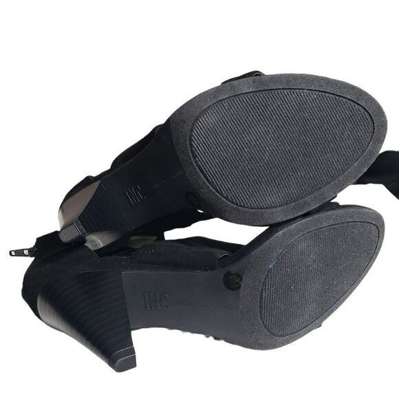 INC Womens Gavi Black Open Toe Ankle Strap Buckle Zip High Heels Sandals Size 6 - Picture 6 of 9